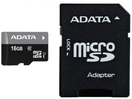 ADATA microSDHC Premier 16GB SDHC Cl10 + adaptér (AUSDH16GUICL10-RA1)