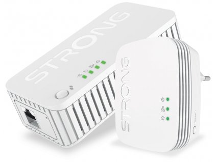 STRONG sada 2 adaptérů Powerline WF 1000 DUO MINI/ Powerline 1000 Mbit/s/ Wi-Fi 750 Mbit/s/ 1x LAN/ bílý (POWERLWF1000DUOMINI)