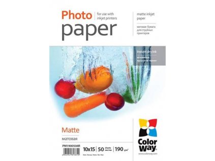 ColorWay fotopapír/ matný 190g/m2, 10x15/ 50 ks (PM1900504R)