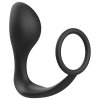 Anální kolík s erekčním kroužkem Ring & Plug barva černá