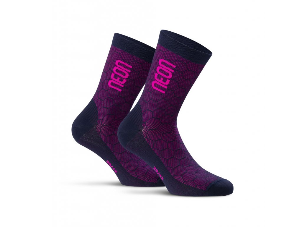 Ponožky NEON 3D Purple Fluo Blue (Velikost L (43-47))
