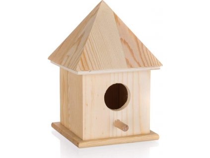 HOME DECOR Ptačí budka dřevěná 10,4 x 10,4 x 15,5 cm