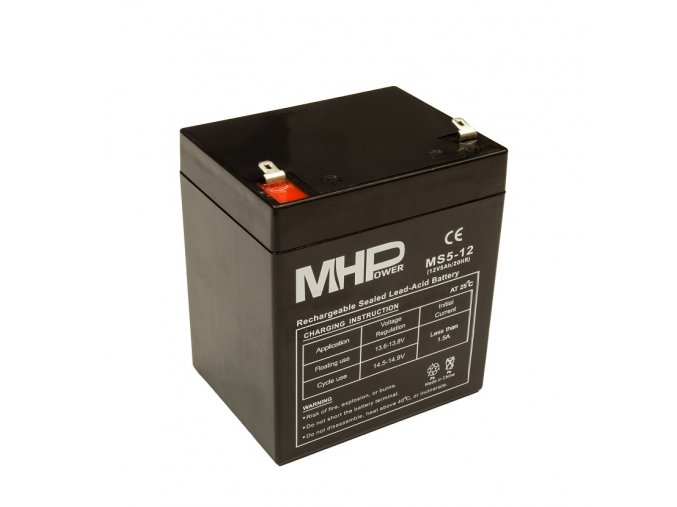 mhpower ms5 12 oloveny akumulator agm 12v 5ah faston f1 4 8mm i37433