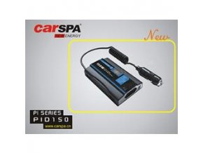 Měnič napětí Carspa PID150-12 12V/230V+USB 150W, modifikovaná sinus, digitální display, vhodný do auta