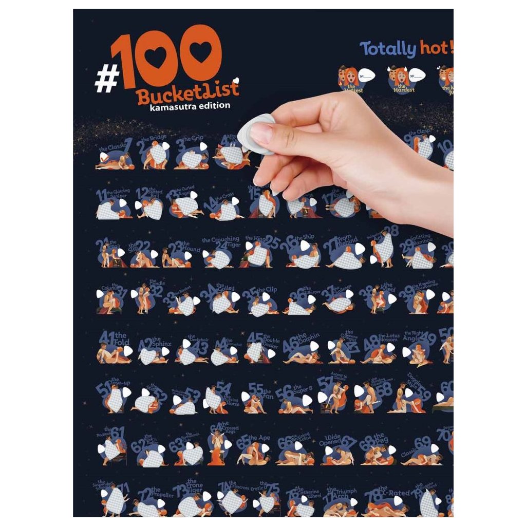 Stierací plagát 100 nápadov z Kámasútry