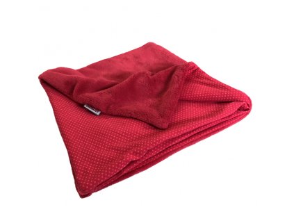 Bonding deka novorozenecká 72x72 cm - puntíček bavlna / mikroplyš červená