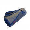 Softshellová pikniková deka - šedá melange s modrým lemem