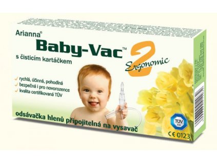 dětská nosní odsávačka hlenu na vysavač  Baby-Vac 2 Ergonomic s čistícím kartáčkem