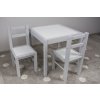 DREWEX dřevěný stůl a dvě židličky bílá/šedá