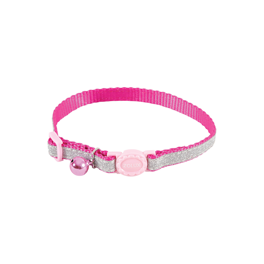 Obojek kočka SHINY nylon růžový 10mm/30cm Zolux Obrázek