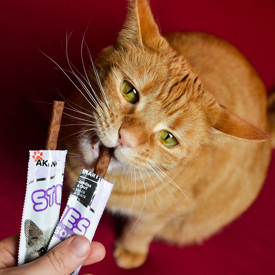 Akinu STICKIES pro kočky krůtí tyčinky 6x5g Obrázek