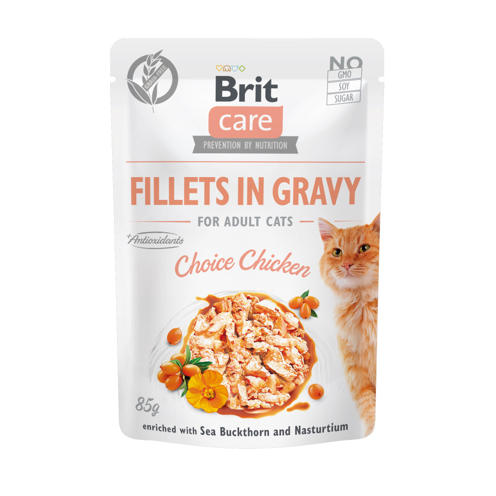 Brit Care Cat Fillets in Gravy Choice Chicken 85g Obrázek