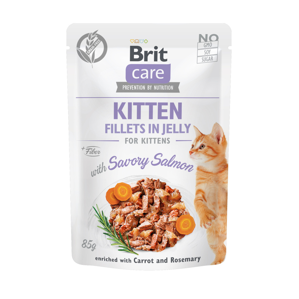 Brit Care Cat Fillets in Jelly Kitten with Salmon 85g Obrázek