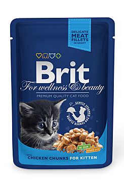 Brit Premium Cat kapsa Chicken Chunks for Kitten 100g + Množstevní sleva Obrázek