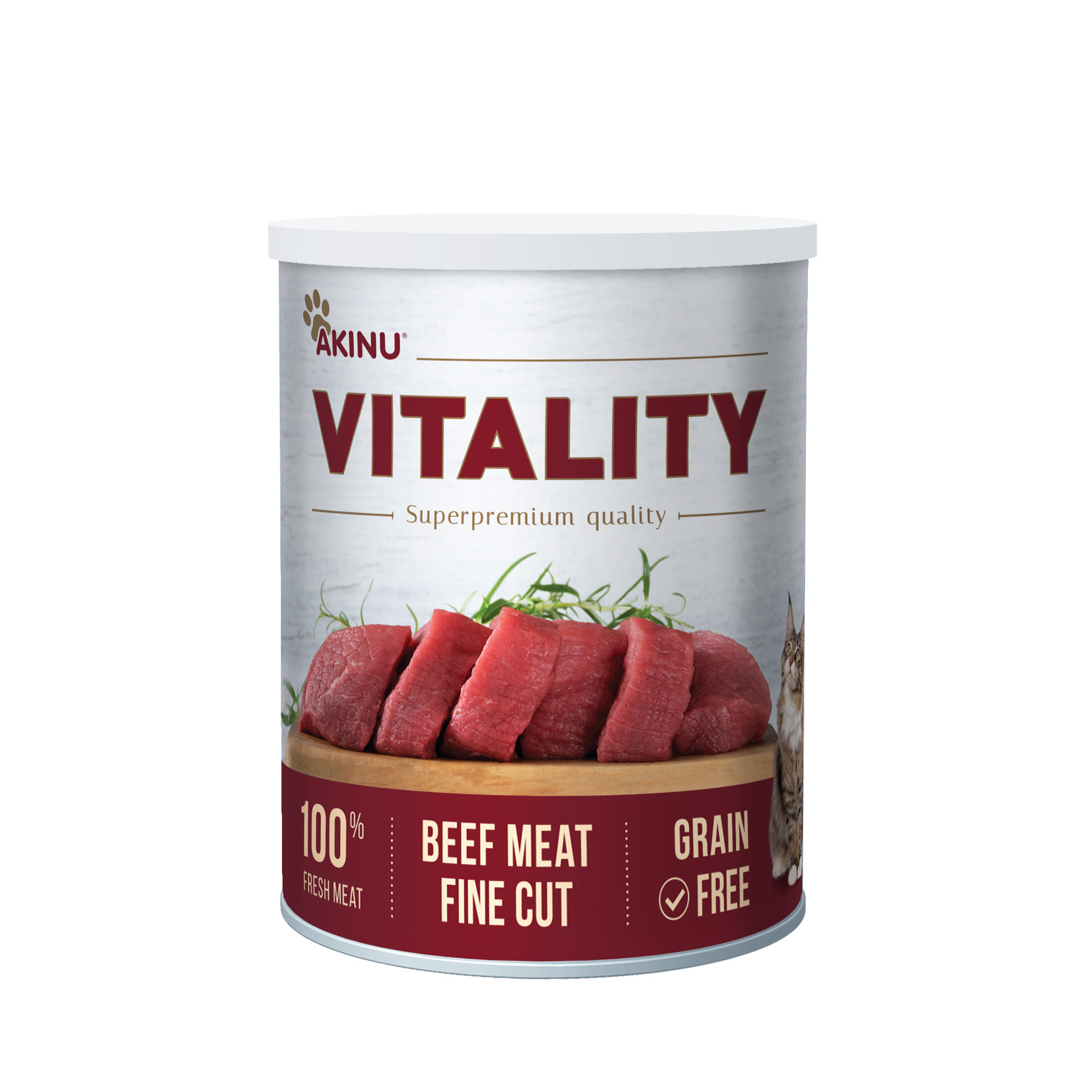 Akinu VITALITY hovězí jemně krájená svalovina pro kočky 400 g Obrázek