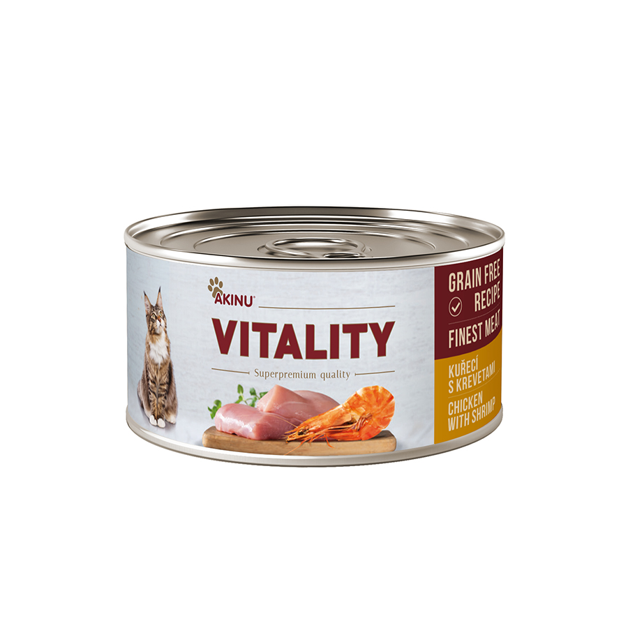 Akinu VITALITY kuřecí s krevetami pro kočky 70 g Obrázek