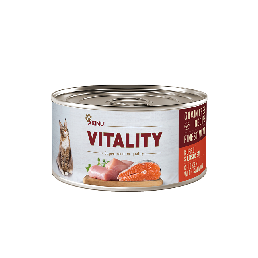 Akinu VITALITY kuřecí s lososem pro kočky 70 g Obrázek