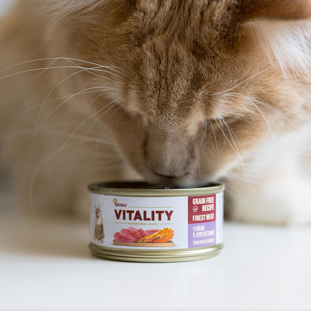 Akinu VITALITY tuňák s krevetami pro kočky 70 g Obrázek