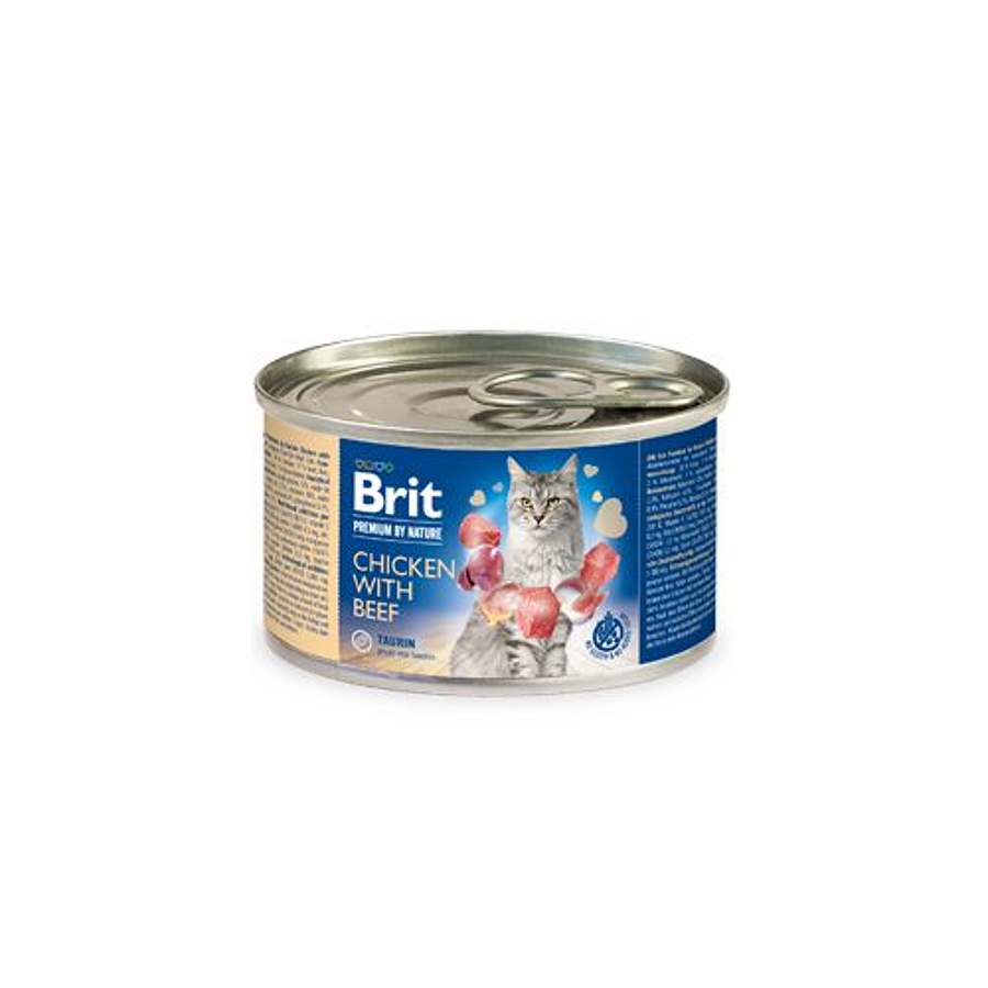 Brit Premium Cat by Nature konzerva Chicken&Beef 200g Obrázek