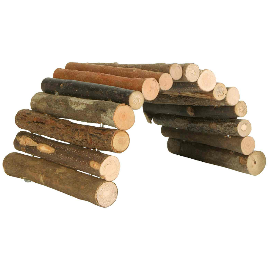 Trixie Dřevěný most z kulatých dřívek, pro myši a křečky, 22 x 10 cm Obrázek