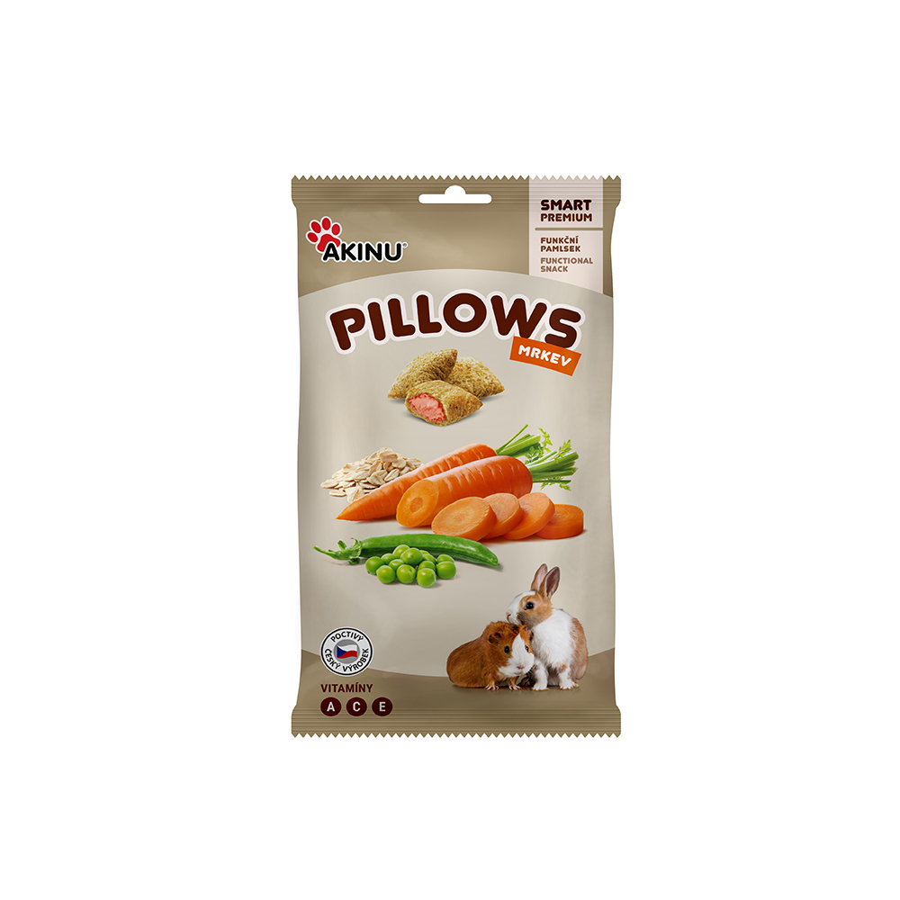Akinu Pillows polštářky s mrkví pro hlodavce 40g Obrázek