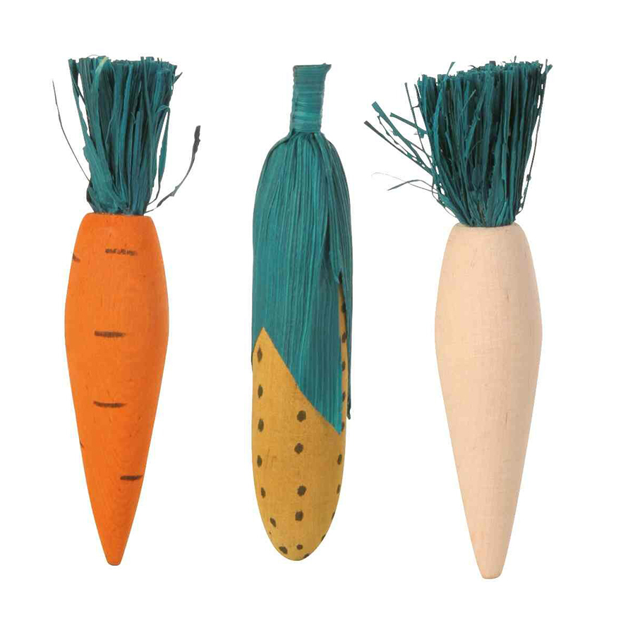 Trixie Dřevěná okusovací zelenina 10cm (3ks) Obrázek