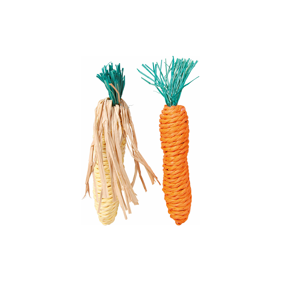 Trixie Sisalová mrkvička a kukuřice pro hlodavce 15 cm (2 ks) Obrázek