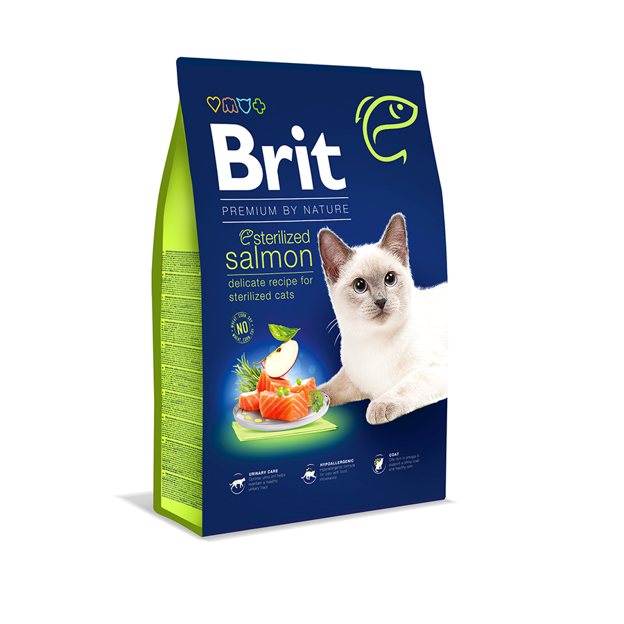 Brit Premium Cat by Nature Sterilized Salmon 8kg Obrázek