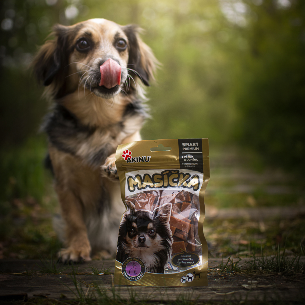 Akinu Masíčka králičí pásky pro psy 75g Obrázek