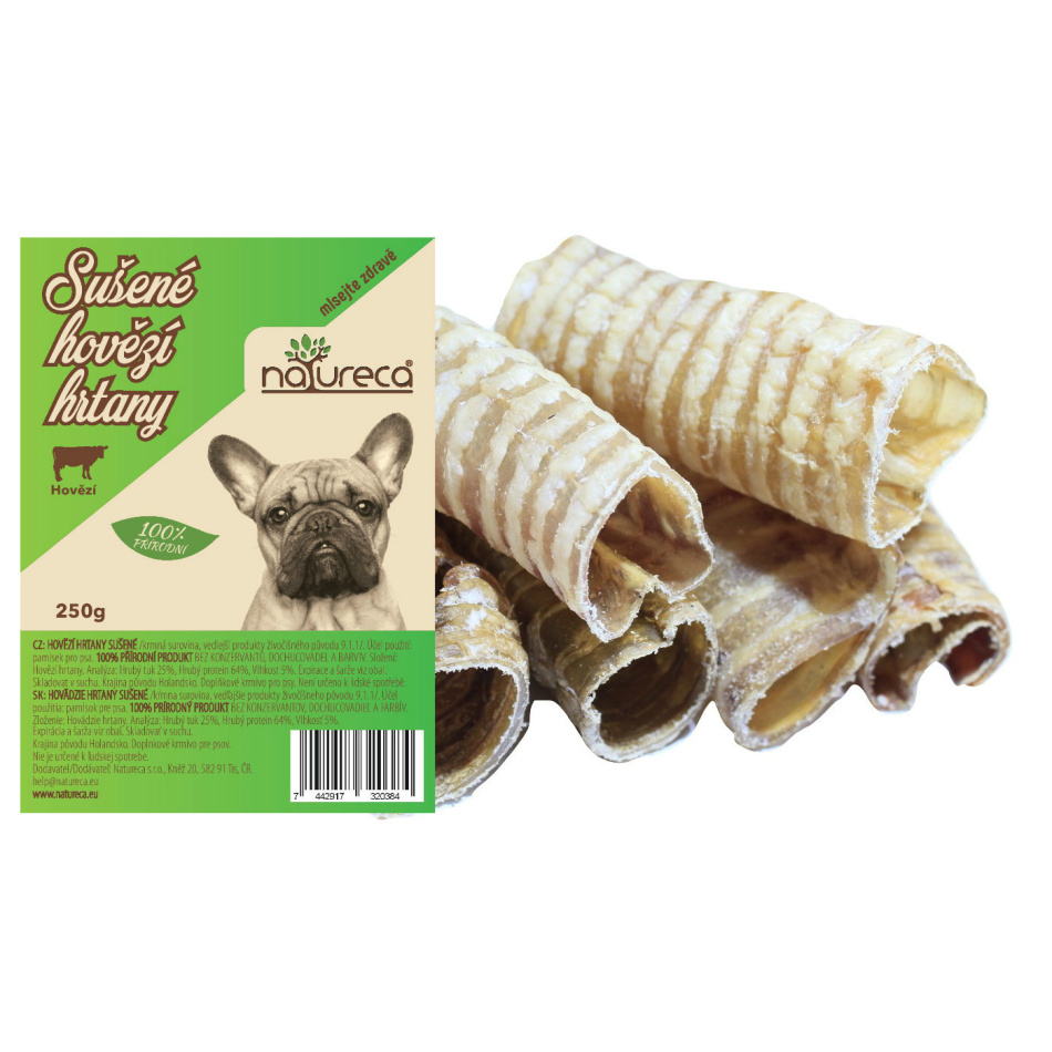 NATURECA pochoutka Hovězí hrtany sušené 250g Obrázek