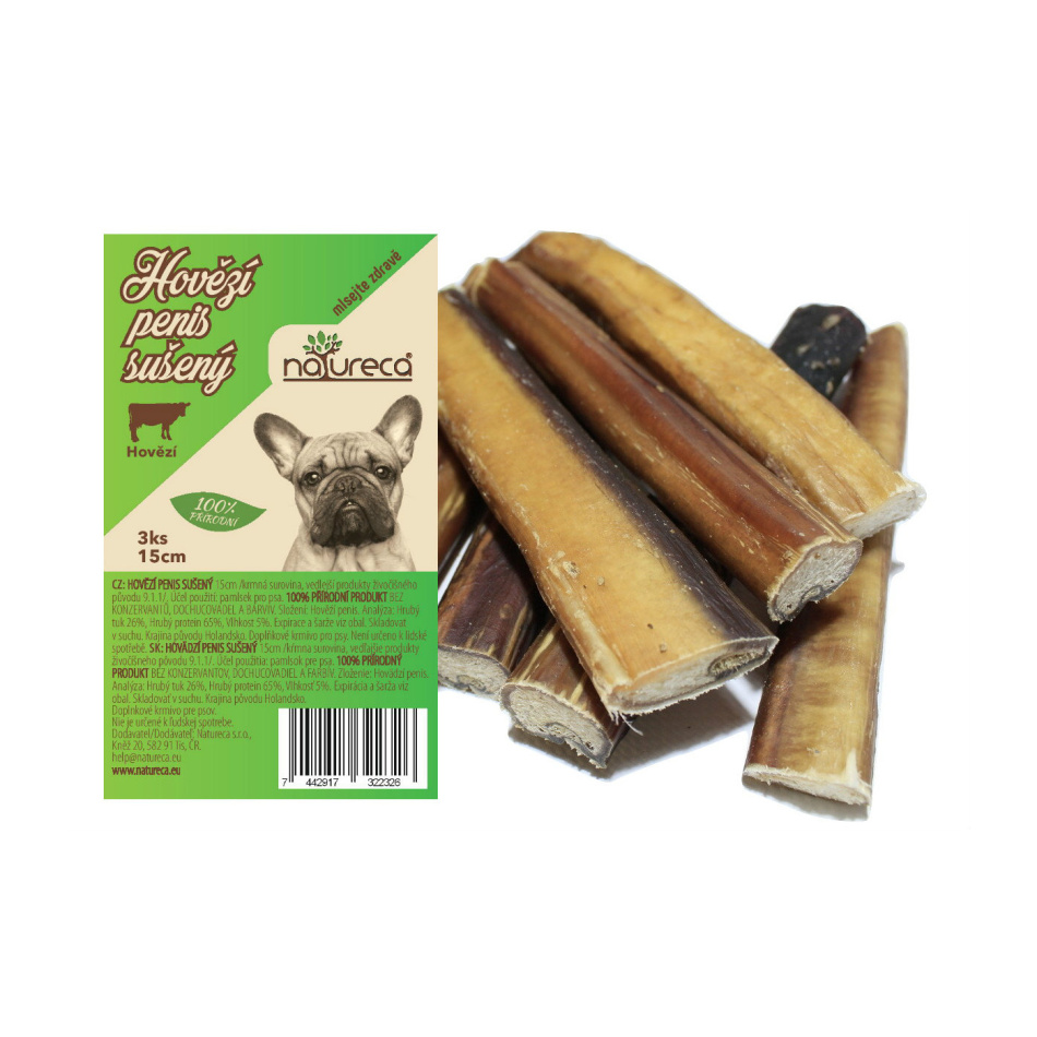 NATURECA pochoutka Hovězí penis sušený 15cm, 3ks Obrázek
