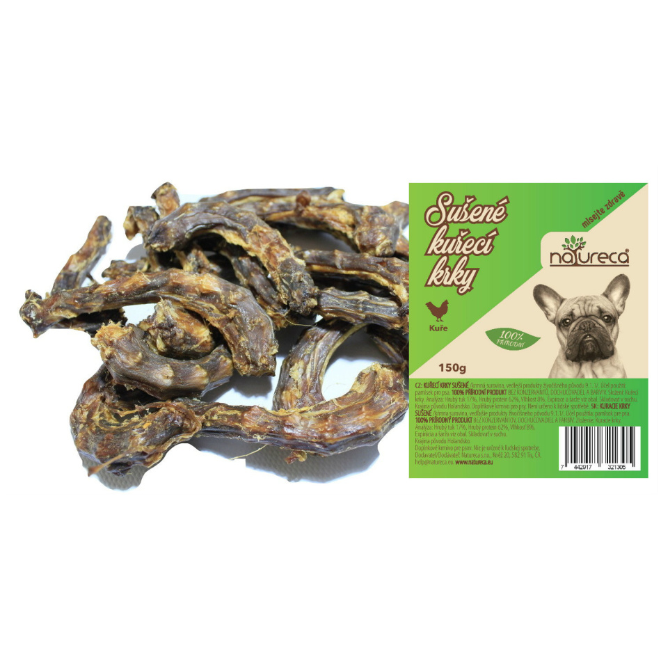 NATURECA pochoutka Kuřecí krky sušené 150g Obrázek