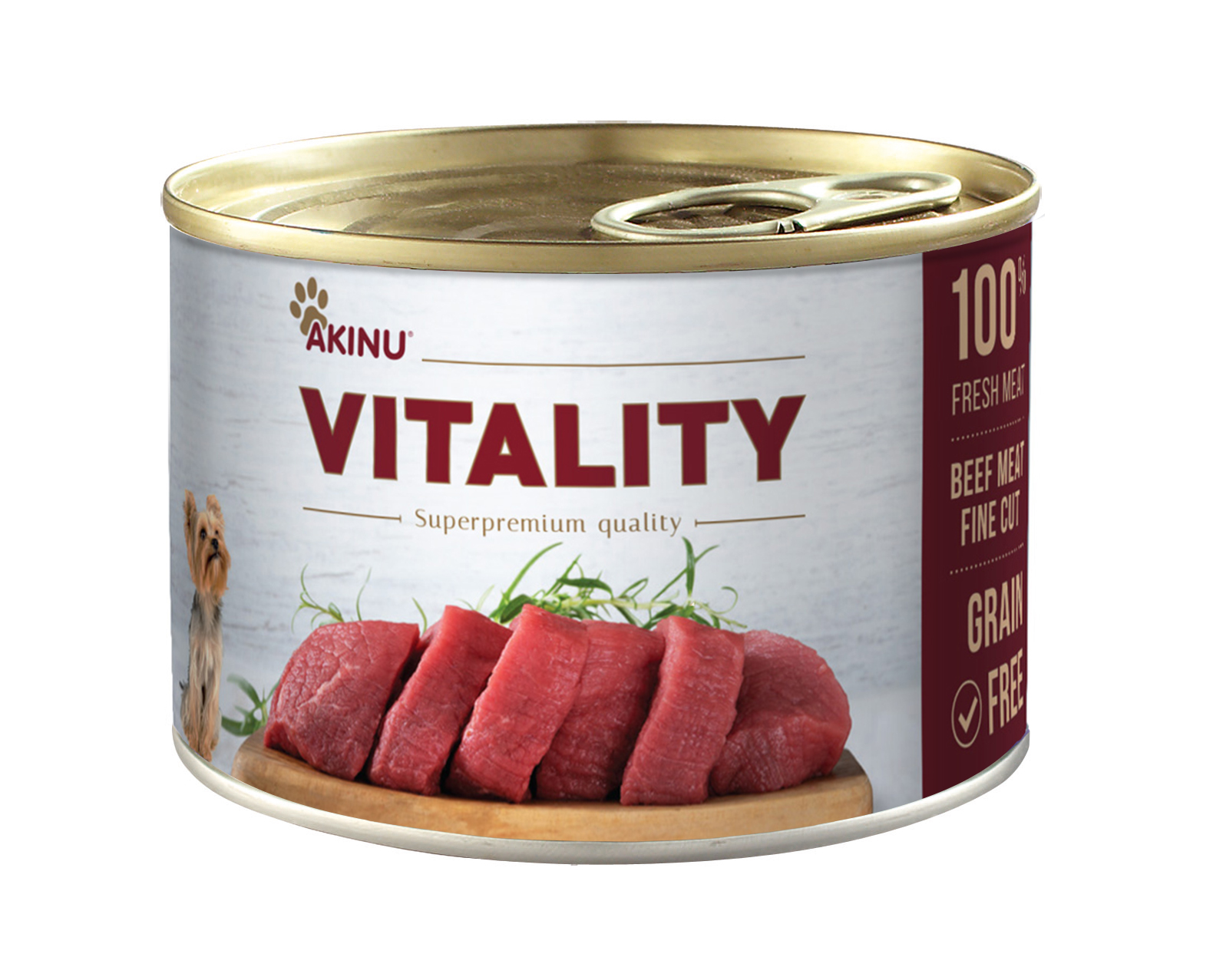 Akinu VITALITY hovězí jemně krájené pro psy 200 g Obrázek