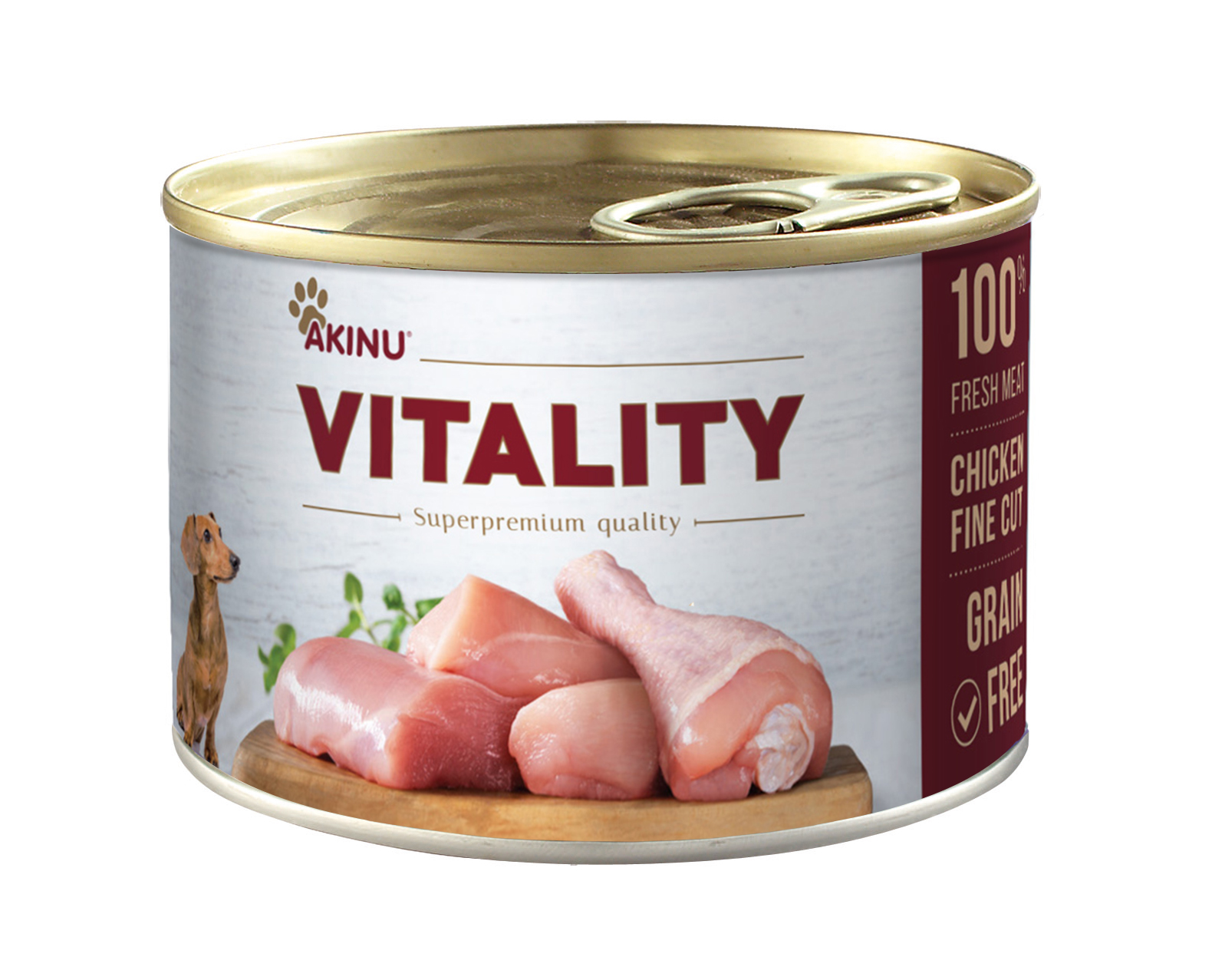 Akinu VITALITY kuře jemně krájené pro psy 200 g Obrázek