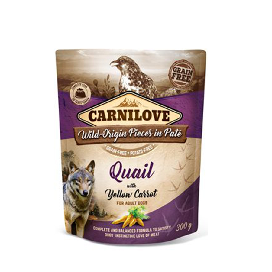 Carnilove Dog Pouch Paté Quail & Yellow Carrot 300g Obrázek