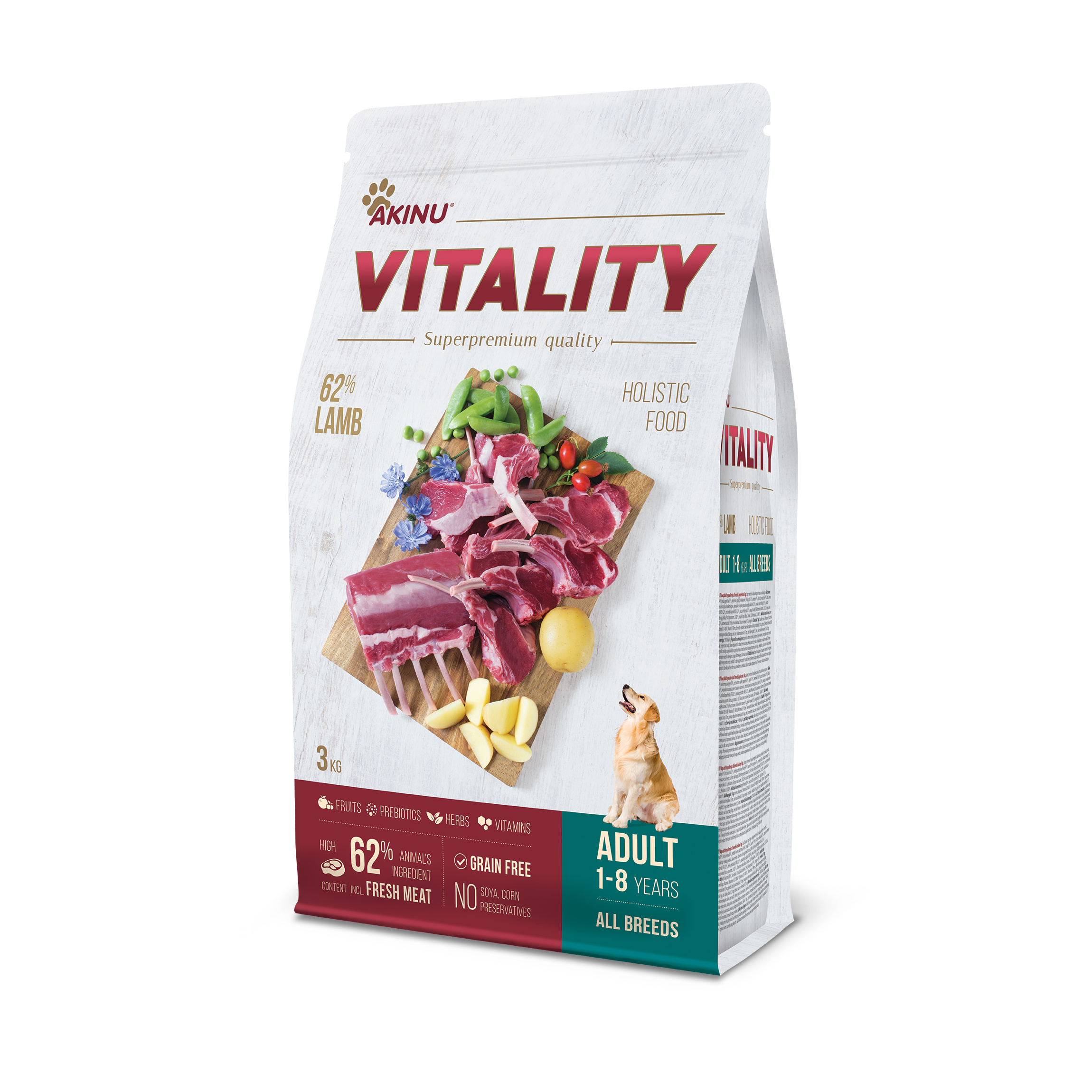 Akinu VITALITY dog adult hypoallergic lamb 3kg Obrázek