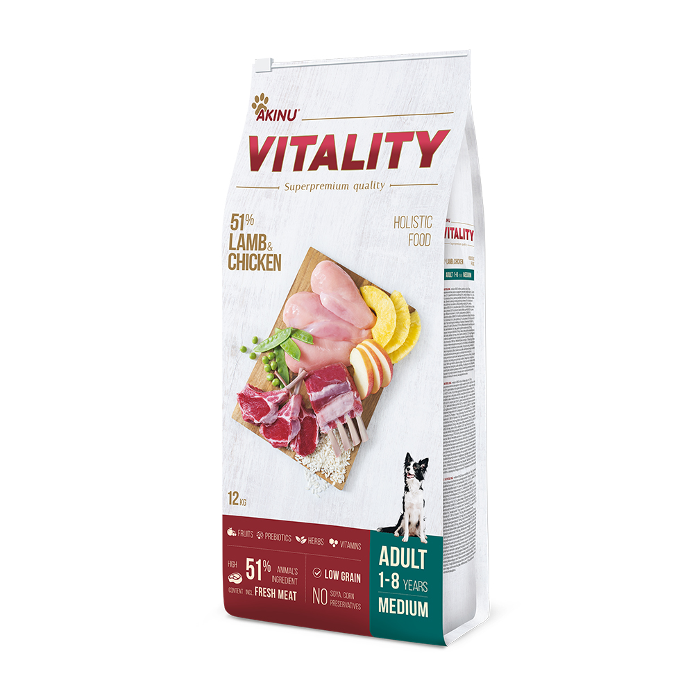 Akinu VITALITY dog adult medium lamb & chicken 12kg Obrázek