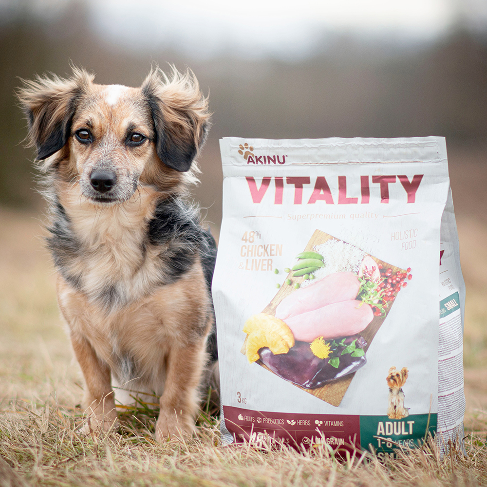 Akinu VITALITY dog adult small chicken & liver 3kg Obrázek