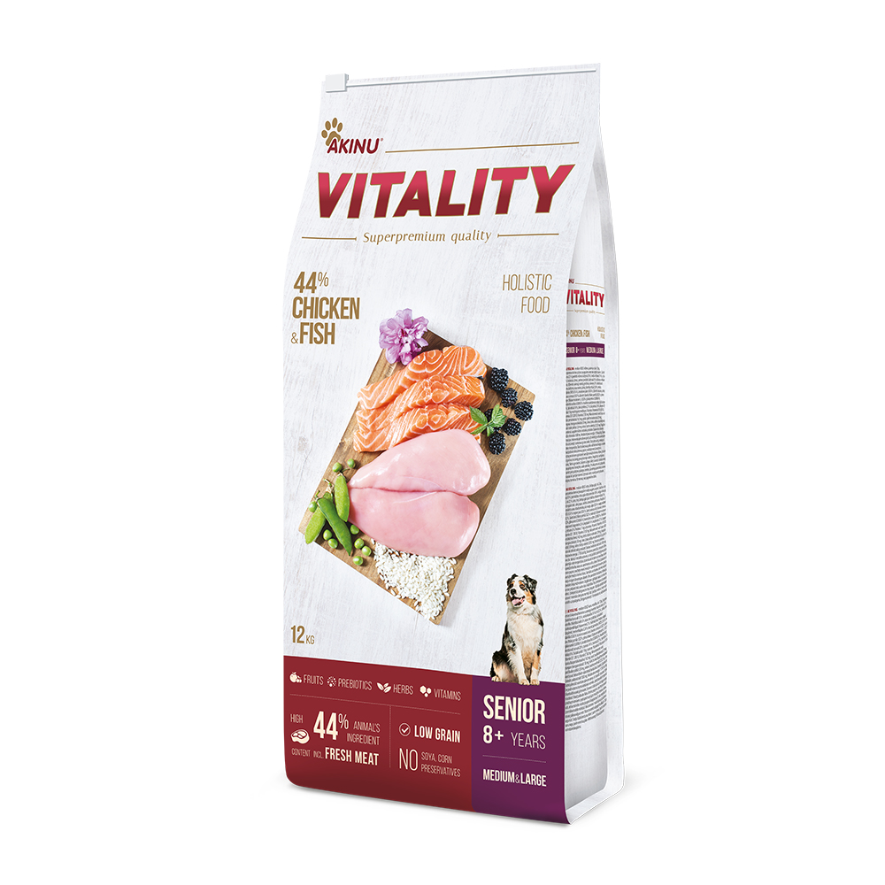 Akinu VITALITY dog senior medium/large chicken & fish 12kg Obrázek