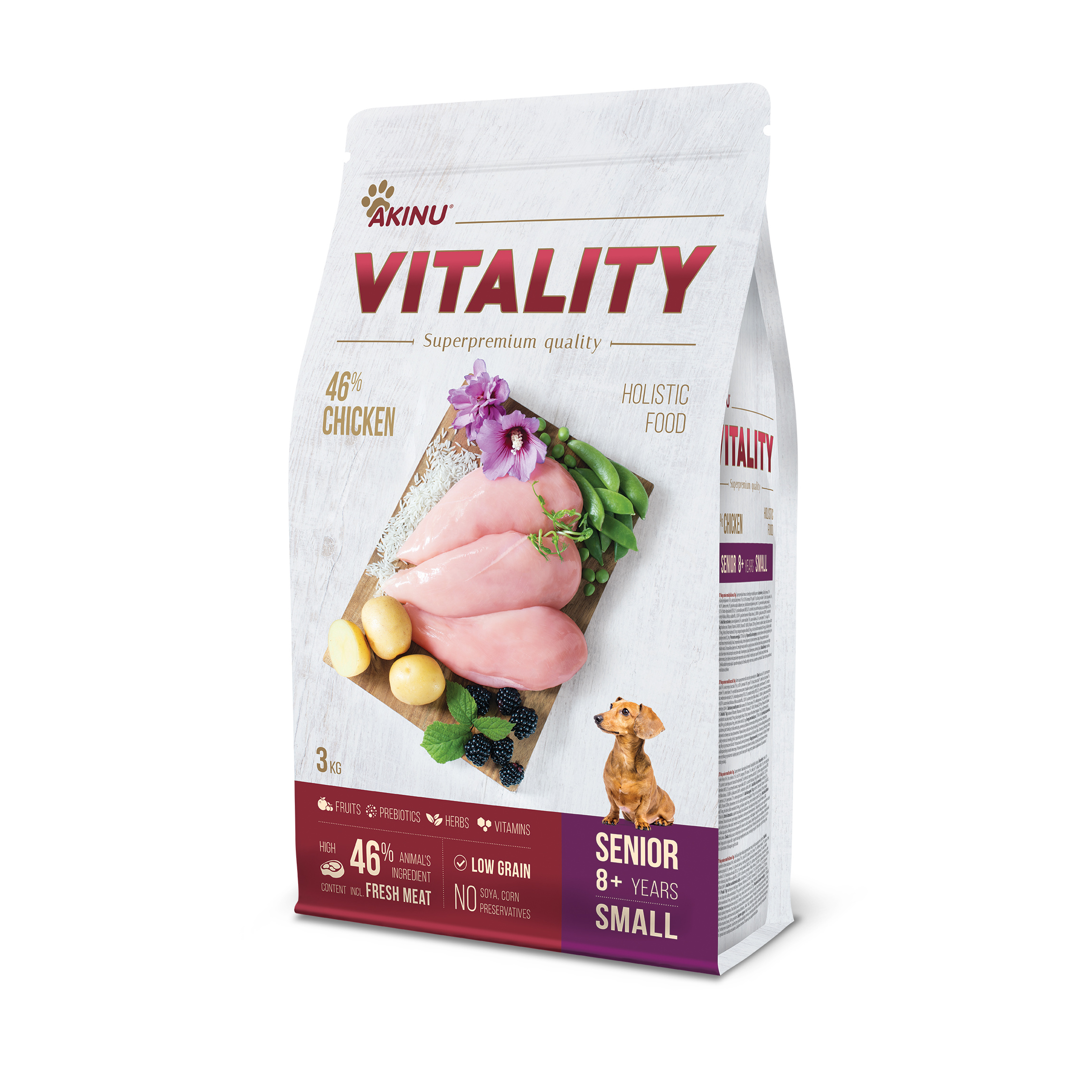 Akinu VITALITY dog senior small chicken 3kg Obrázek