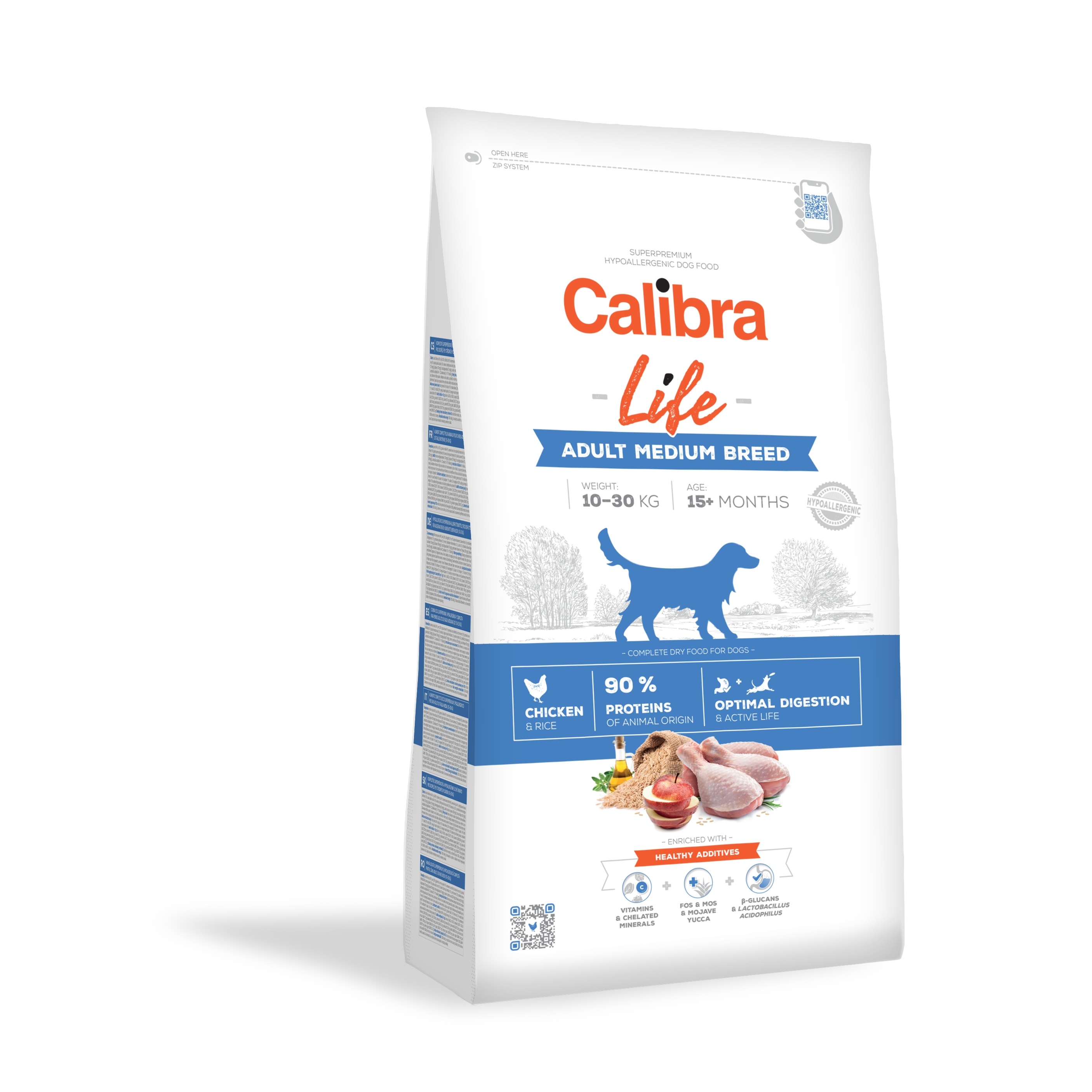 Calibra Dog Life Adult Medium Breed Chicken 12 kg Obrázek