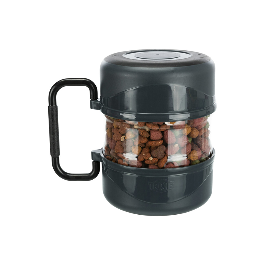 Trixie Cestovní plastový zásobník na krmivo 2l + 2 misky á 0,75l Obrázek