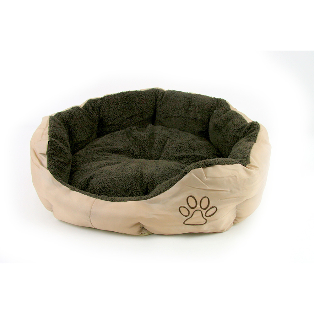 Akinu AK Pelech nylon&fleece kulatý M 57x52cm s tlapkou, hnědý Barva: Béžová Obrázek