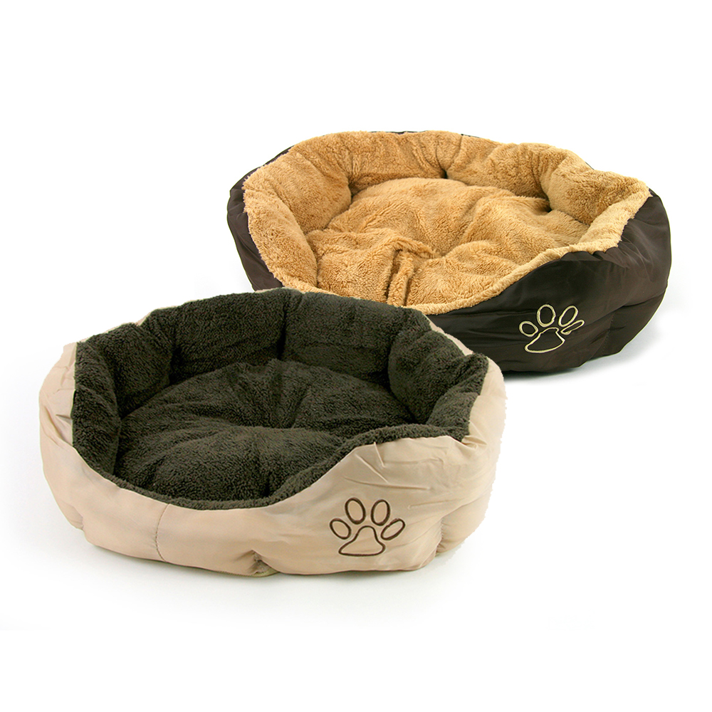 Akinu AK Pelech nylon&fleece kulatý M 57x52cm s tlapkou, hnědý Barva: Béžová Obrázek