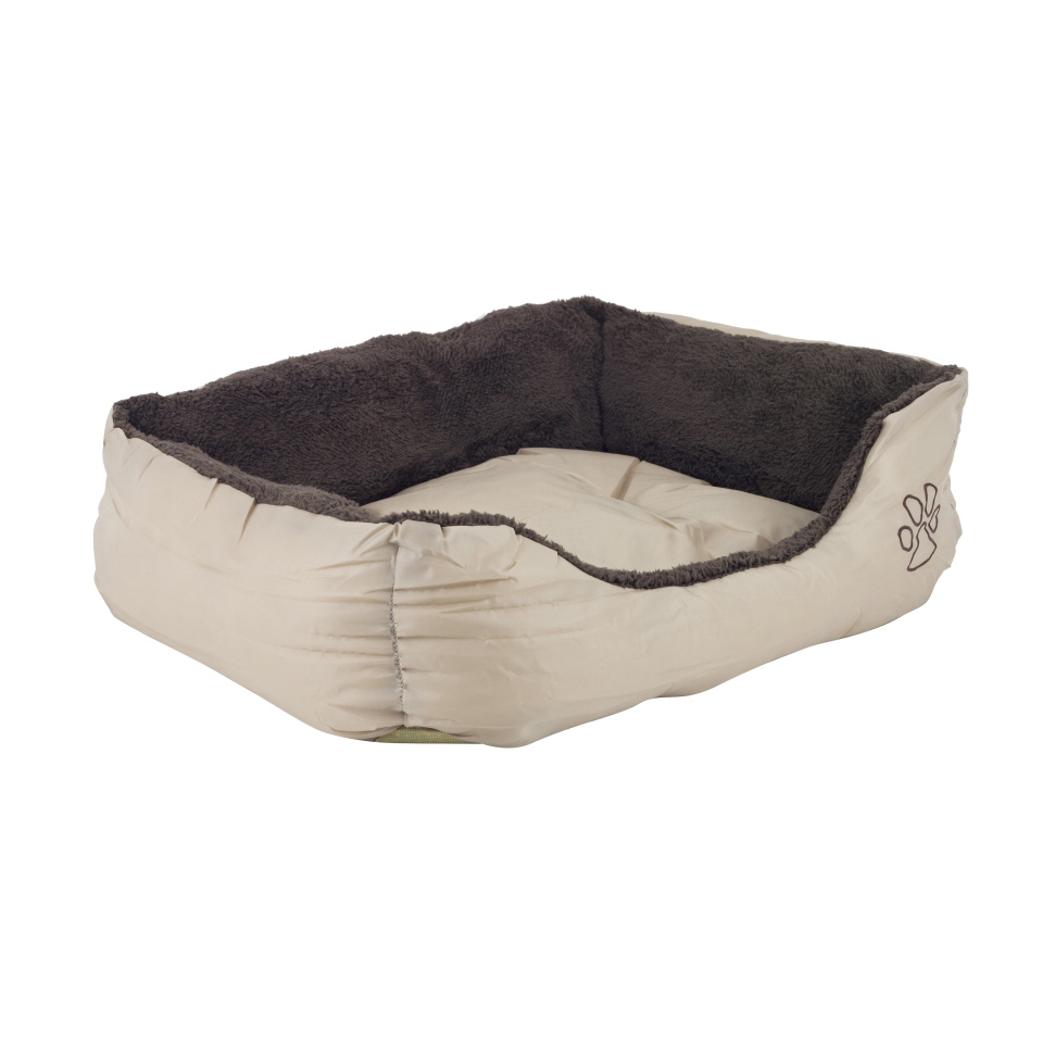 Akinu AK Pelech nylon&fleece 4hran. S 61x48 tm.hnědá/béžová s tlapkou Barva: Béžová Obrázek