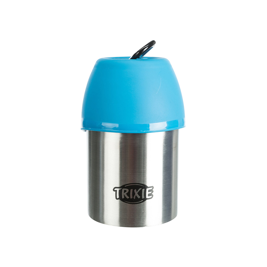 Trixie Láhev kovová s plastovou miskou 300 ml Obrázek
