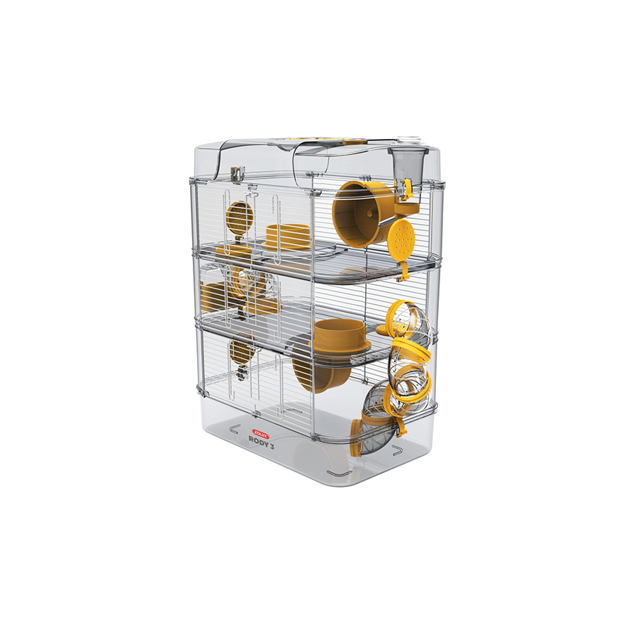 Zolux klec křeček Rody 3 TRIO 41x27x53 cm Barva: Žlutá Obrázek