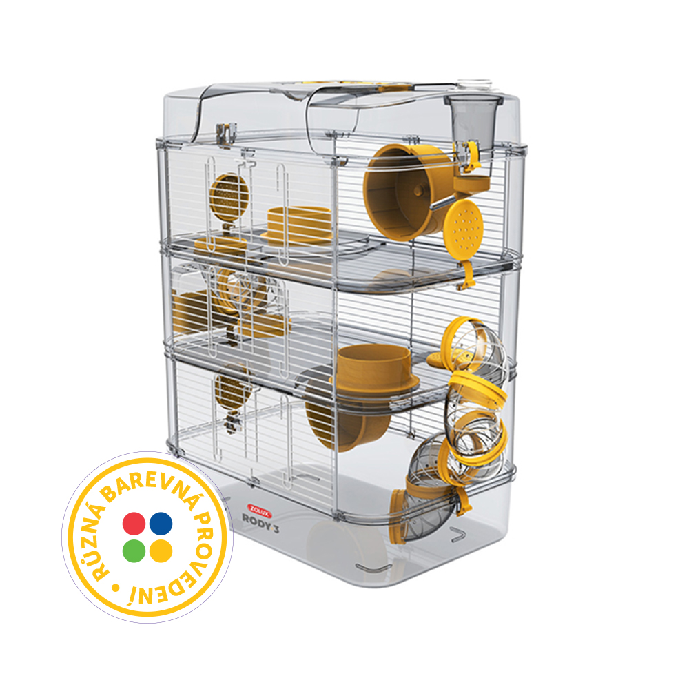 Zolux klec křeček Rody 3 TRIO 41x27x53 cm Barva: Žlutá Obrázek