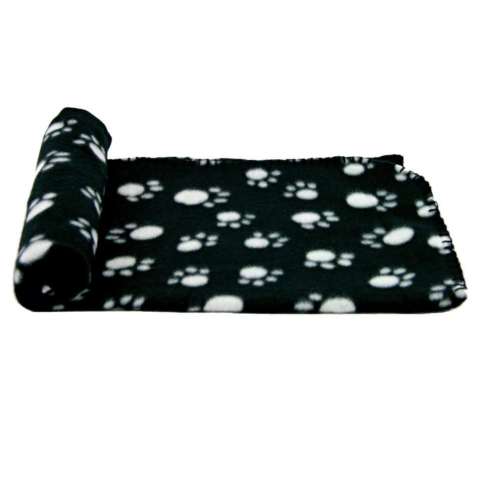 Akinu deka fleece s tlapkami 100x70 cm Barva: Černá Obrázek