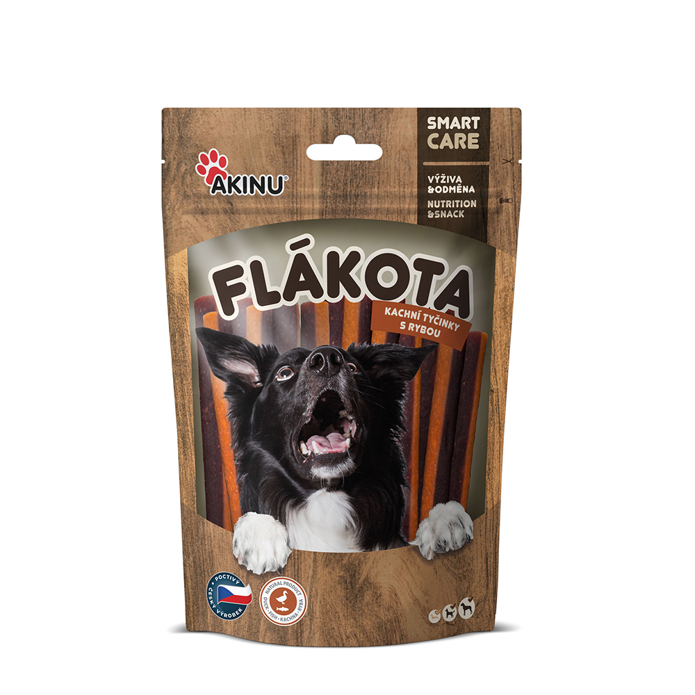 Akinu Flákota kachní tyčinky s rybou pro psy 100 g Obrázek